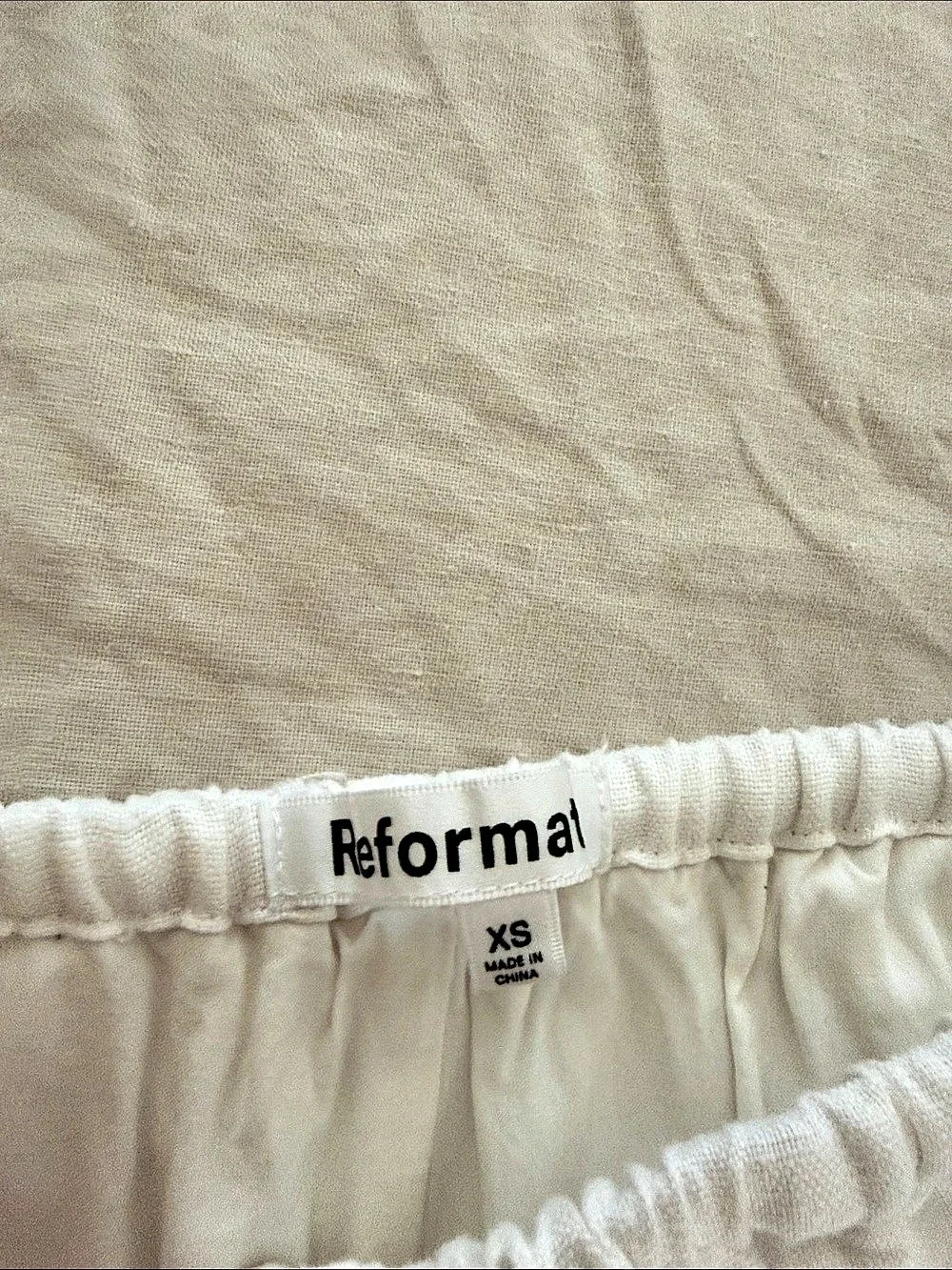 Reformation Wide Leg Lined Linen Pants White XS Like New
